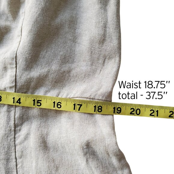 Fit & Flare Sleeveless Linen-Blend Midi Dress Color: Flax Linen XL - Picture 12 of 14